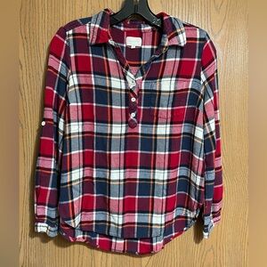 MELLODAY Plaid Shirt - Red and Blue